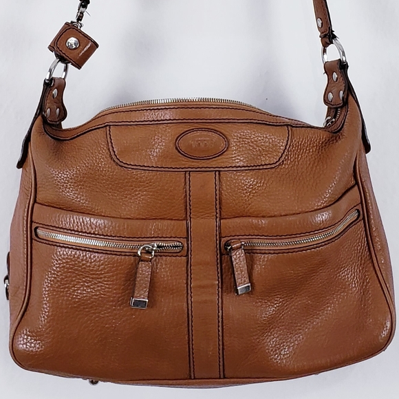 Tod's Handbags - Tod's Brown Pebbled Leather Shoulder Bag